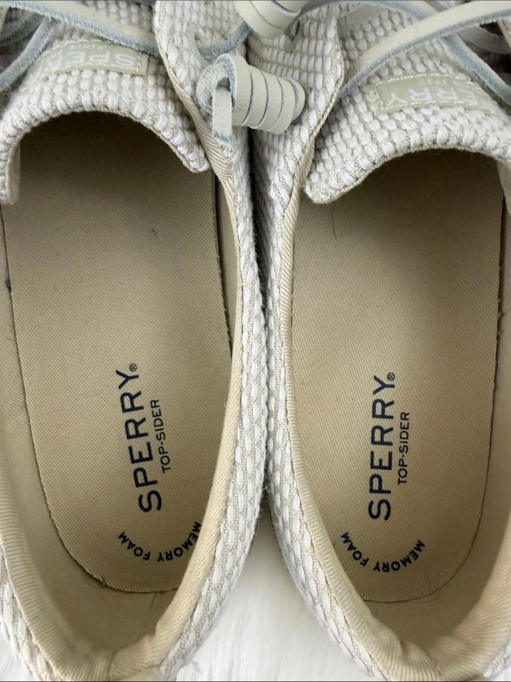 Sperry Cream Woven texture Memory Foam Slip-On Sneakers 10